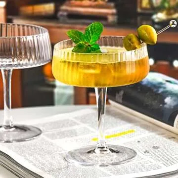 ROXBURGH Vintage Art Deco Martini Glasses Set of 4