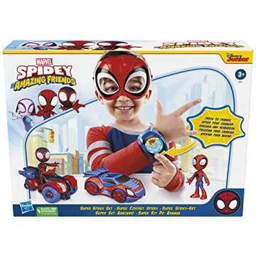 Spidey and His Amazing Friends Super Spidey Set, Role Play Toys, Toy Car Set, Marvel Spider-Man Mask...