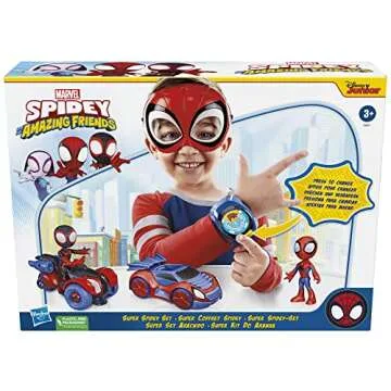 Spidey and His Amazing Friends Super Spidey Set, Role Play Toys, Toy Car Set, Marvel Spider-Man Mask...