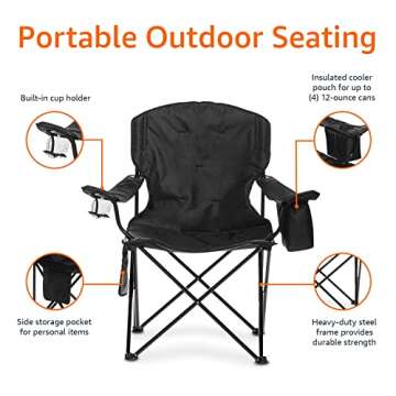 Amazon Basics XL Padded Camping Chair for Ultimate Comfort