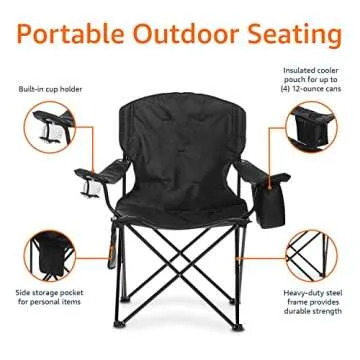 Amazon Basics XL Padded Camping Chair for Ultimate Comfort