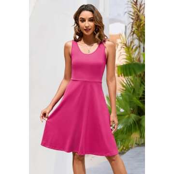 STYLEWORD Pink A Line Casual Dress for Women