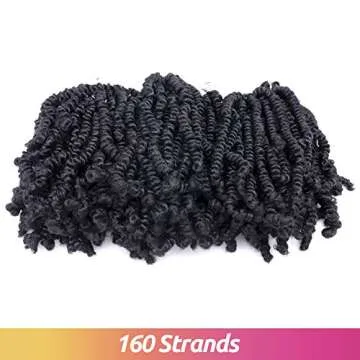 TOYOTRESS Bob Spring Twist Hair - 6 inch 8 packs Pre-twisted kids Crochet Hair Spring Twists Crochet Braids, Synthetic Braiding Hair Extensions (6 Inch, 1B)