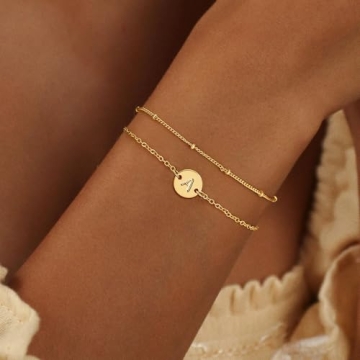 Gold Initial Bracelet Gifts for Women on Valentine's Day
