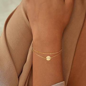Gold Initial Bracelet Gifts for Women on Valentine's Day