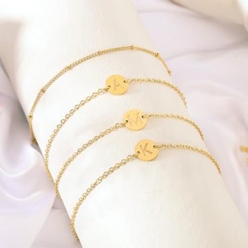 Gold Initial Bracelet Gifts for Women on Valentine's Day