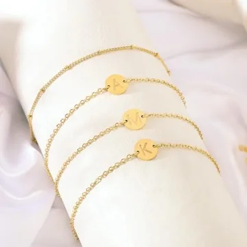 Gold Initial Bracelet Gifts for Women on Valentine's Day