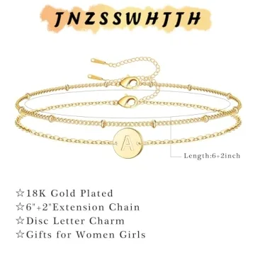 Gold Initial Bracelet Gifts for Women on Valentine's Day