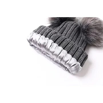 Stylish Roniky Winter Hat with Satin Lining and Pom Poms