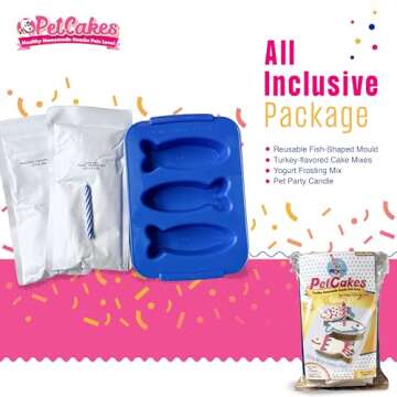 PetCakes Cat Birthday Cake Kit - All Natural Treats - Kitten & Cats Turkey Flavor Cat Food - 5.5 Oz