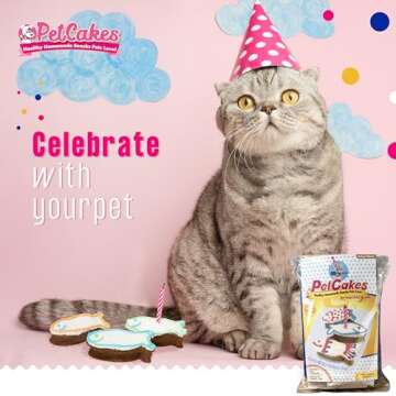 PetCakes Cat Birthday Cake Kit - All Natural Treats - Kitten & Cats Turkey Flavor Cat Food - 5.5 Oz