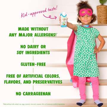 Orgain Organic Kids Nutritional Vegan Protein Shake, Chocolate - Healthy Kids Snacks, 8g Plant Protein, 23 Vitamins & Minerals, 3g Fiber, No Dairy & Soy Ingredients, Non-GMO, 8 Fl Oz (Pack of 12)