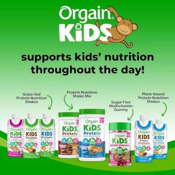 Orgain Organic Kids Nutritional Vegan Protein Shake, Chocolate - Healthy Kids Snacks, 8g Plant Protein, 23 Vitamins & Minerals, 3g Fiber, No Dairy & Soy Ingredients, Non-GMO, 8 Fl Oz (Pack of 12)