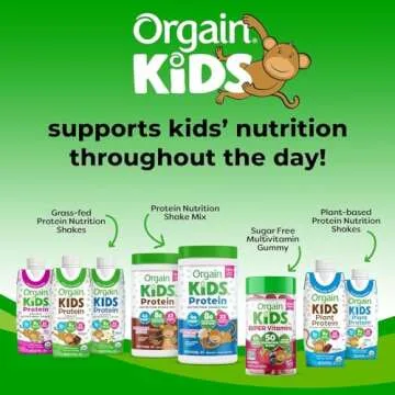 Orgain Organic Kids Nutritional Vegan Protein Shake, Chocolate - Healthy Kids Snacks, 8g Plant Protein, 23 Vitamins & Minerals, 3g Fiber, No Dairy & Soy Ingredients, Non-GMO, 8 Fl Oz (Pack of 12)