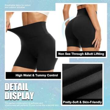 HIGHDAYS 5” Biker Shorts for Women - High Waist Tummy Control Stretch Spandex Workout Yoga Running...
