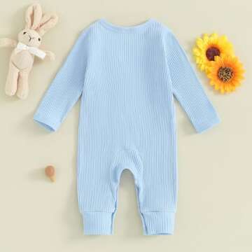 Adorable Newborn Baby Boy Easter Bunny Rabbit Outfit - Knit Romper For Infants