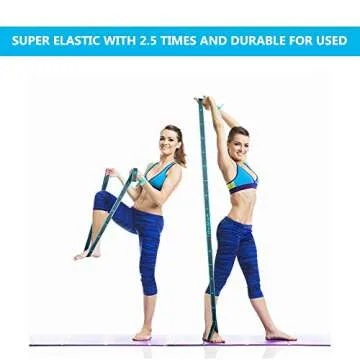 DEHUB Stretch Strap, Elastic Yoga Stretching Strap, Multi-Loop for Physical Therapy, Pilates, Yoga, Dance & Gymnastics Exercise and Flexible Pilates Stretch Band
