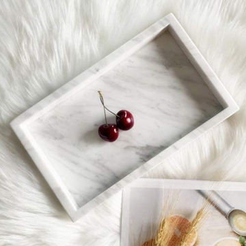 Stylish StonePlus Natural Marble Tray for Storage & Decor
