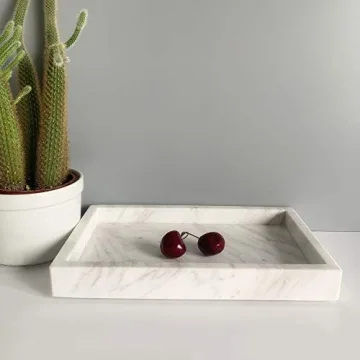 Stylish StonePlus Natural Marble Tray for Storage & Decor