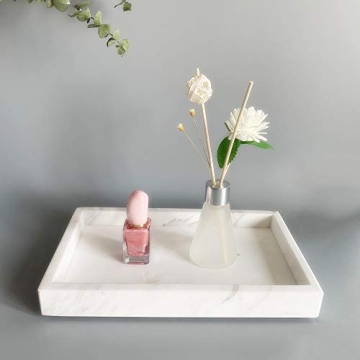 Stylish StonePlus Natural Marble Tray for Storage & Decor