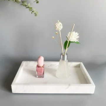 Stylish StonePlus Natural Marble Tray for Storage & Decor