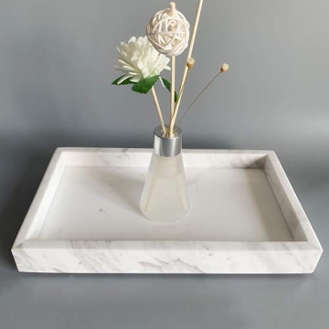 Stylish StonePlus Natural Marble Tray for Storage & Decor