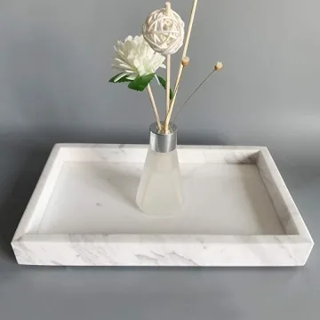 Stylish StonePlus Natural Marble Tray for Storage & Decor