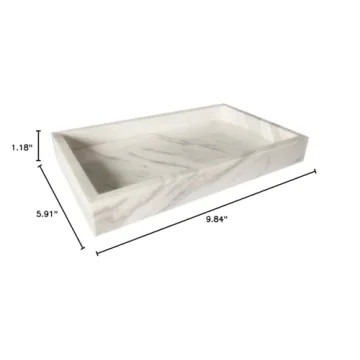 Stylish StonePlus Natural Marble Tray for Storage & Decor