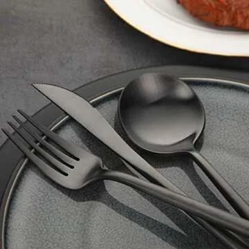 Devico Matte Silverware Set - Dishwasher Safe & Elegant