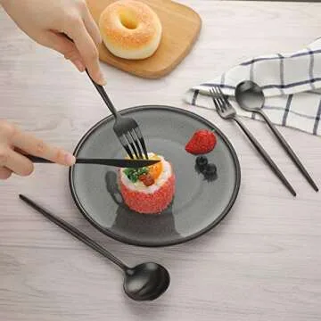 Devico Matte Silverware Set - Dishwasher Safe & Elegant