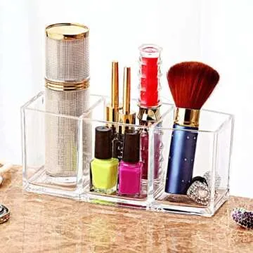 XLSFPY Clear Makeup Brush Organizer, Acrylic Cosmetics Brushes Storage Holders, Cute Pen and Pencil Holder for Desk