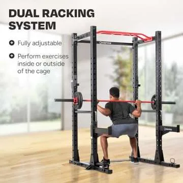 Inspire Fitness FPC1 Full Power Cage Gym Equipment for Home - Power Rack with Battle Rope, Dip, and ...