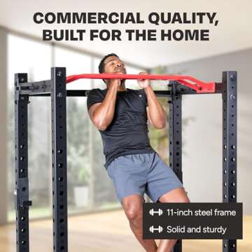 Inspire Fitness FPC1 Full Power Cage Gym Equipment for Home - Power Rack with Battle Rope, Dip, and Landmine Attachments - Squat Rack for Home Gym - Strength Training Smith Machine with Attachments