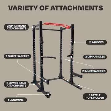 Inspire Fitness FPC1 Full Power Cage Gym Equipment for Home - Power Rack with Battle Rope, Dip, and Landmine Attachments - Squat Rack for Home Gym - Strength Training Smith Machine with Attachments
