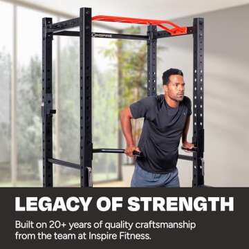 Inspire Fitness FPC1 Full Power Cage Gym Equipment for Home - Power Rack with Battle Rope, Dip, and Landmine Attachments - Squat Rack for Home Gym - Strength Training Smith Machine with Attachments