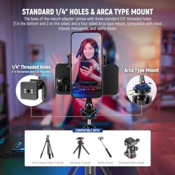 NEEWER Dual Phone Tripod Mount for Vlog Live Streaming
