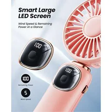 coldSky Portable Handheld Fan with LED Display and 5 Speeds