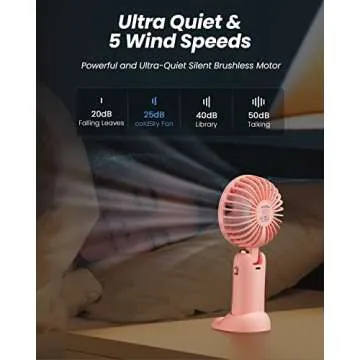 coldSky Portable Handheld Fan with LED Display and 5 Speeds