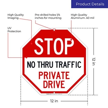 Sigo Signs Private Drive Sign, Durable and Fade-Resistant