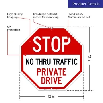 Sigo Signs Private Drive Sign, Durable and Fade-Resistant