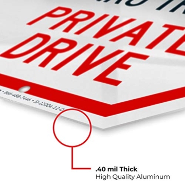 Sigo Signs Private Drive Sign, Durable and Fade-Resistant