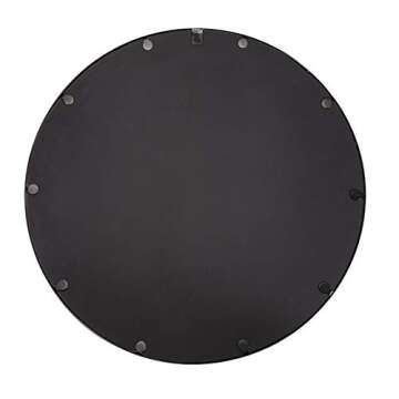 Habitat Decor Adelina Circular Black Metal and Glass Wall Mount Modern Mirror