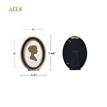 AELS 4x6 Inch Vintage Picture Frame, Elegant Antique Photo Frames with Glass Front, Photo Display, T...