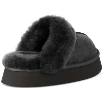 OOW Fuzzy Platform Slippers for Women Cozy Womens Platform Slippers Winter House Slippers for Women Indoor and Outdoor