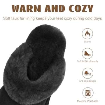 OOW Fuzzy Platform Slippers for Women Cozy Womens Platform Slippers Winter House Slippers for Women Indoor and Outdoor