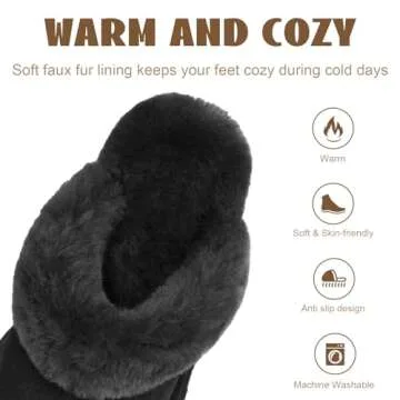 OOW Fuzzy Platform Slippers for Women Cozy Womens Platform Slippers Winter House Slippers for Women Indoor and Outdoor