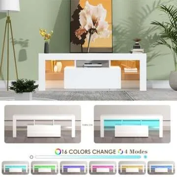 HOUAGI LED TV Stand for Up to 55 Inch TVs