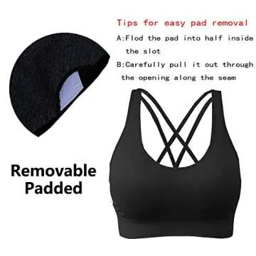 AKAMC Women's Padded Sports Bras for Yoga & Workouts