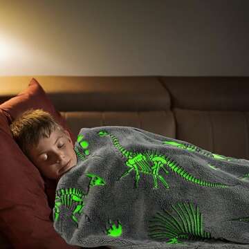 Glow in The Dark Blanket for Kids Warm Cozy Cute Blanket for Boys