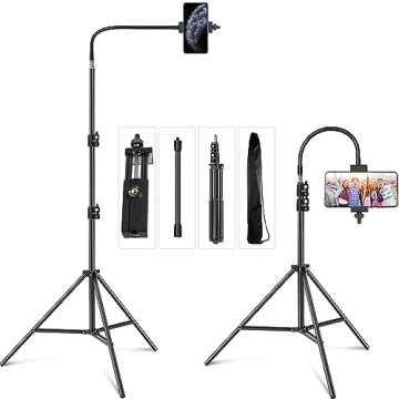 Cell Phone Tripod for iPhone Tall Phone Video Recording Vlogging Streaming Photography Rotatable Liv...